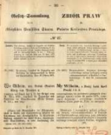 Gesetz-Sammlung f&uuml;r die K&ouml;niglichen Preussischen Staaten. 1874.11.21 No27