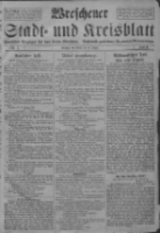 Wreschener Stadt und Kreisblatt: amtlicher Anzeiger f&uuml;r den Kreis Wreschen; Orędownik powiatowy dla powiatu Wrzesińskiego 1919.01.18 Nr7