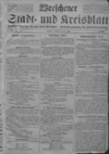 Wreschener Stadt und Kreisblatt: amtlicher Anzeiger f&uuml;r den Kreis Wreschen; Orędownik powiatowy dla powiatu Wrzesińskiego 1919.01.28 Nr11