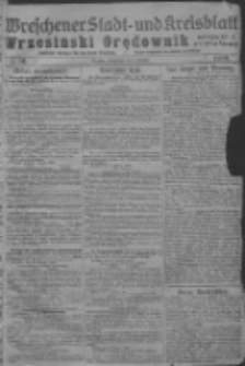 Wreschener Stadt und Kreisblatt; Orędownik Wrzesiński miejski i powiatowy: amtlicher Anzeiger f&uuml;r den Kreis Wreschen; organ urzędowy na powiat wrzesiński 1919.02.08 Nr16