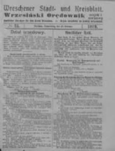 Wreschener Stadt und Kreisblatt; Wrzesiński Orędownik miejski i powiatowy: amtlicher Anzeiger f&uuml;r den Kreis Wreschen; organ urzędowy na powiat wrzesiński 1919.02.27 Nr24