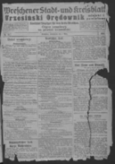 Wreschener Stadt und Kreisblatt; Wrzesiński Orędownik miejski i powiatowy: amtlicher Anzeiger f&uuml;r den Kreis Wreschen; organ urzędowy na powiat wrzesiński 1919.03.01 Nr25