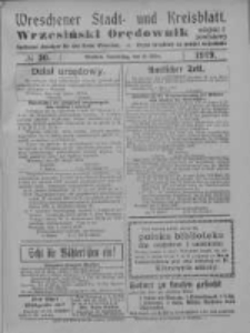 Wreschener Stadt und Kreisblatt; Wrzesiński Orędownik miejski i powiatowy: amtlicher Anzeiger f&uuml;r den Kreis Wreschen; organ urzędowy na powiat wrzesiński 1919.03.13 Nr30