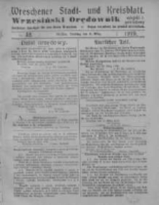 Wreschener Stadt und Kreisblatt; Wrzesiński Orędownik miejski i powiatowy: amtlicher Anzeiger f&uuml;r den Kreis Wreschen; organ urzędowy na powiat wrzesiński 1919.03.18 Nr32