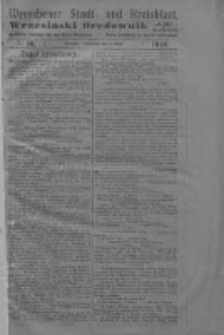 Wreschener Stadt und Kreisblatt; Wrzesiński Orędownik miejski i powiatowy: amtlicher Anzeiger f&uuml;r den Kreis Wreschen; organ urzędowy na powiat wrzesiński 1919.04.05 Nr40