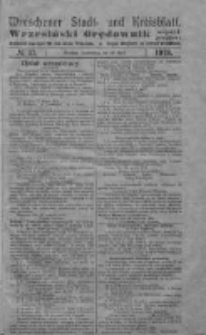 Wreschener Stadt und Kreisblatt; Wrzesiński Orędownik miejski i powiatowy: amtlicher Anzeiger f&uuml;r den Kreis Wreschen; organ urzędowy na powiat wrzesiński 1919.04.24 Nr47