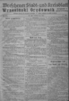 Wreschener Stadt und Kreisblatt; Wrzesiński Orędownik miejski i powiatowy: amtlicher Anzeiger f&uuml;r den Kreis Wreschen; organ urzędowy na powiat wrzesiński 1919.05.06 Nr52