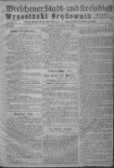 Wreschener Stadt und Kreisblatt; Wrzesiński Orędownik miejski i powiatowy: amtlicher Anzeiger f&uuml;r den Kreis Wreschen; organ urzędowy na powiat wrzesiński 1919.05.08 Nr53