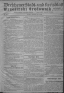 Wreschener Stadt und Kreisblatt; Wrzesiński Orędownik miejski i powiatowy: amtlicher Anzeiger f&uuml;r den Kreis Wreschen; organ urzędowy na powiat wrzesiński 1919.05.10 Nr54