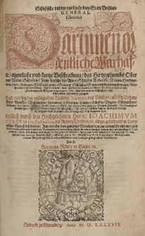 Schlesische und der weitber&uuml;mbten Stadt Bresslaw General Chronica, darinnen ordentliche, warhaffte [...] Beschreibung des Hertzogthumbs Ober und Nieder Schlesien [...] Insonderheit was sich bey der herlichen Stadt Bresslaw und in dem F&uuml;rstenthumb Glogaw zugetragen [...] Auch was bey den umbligenden L&auml;ndern, Nationen und V&ouml;lkern, nemlich Behem, Polen, Preussen, Moscowitern, Littawern, Lifflendern [...] sich begeben hat. Erstlich durch [...] Ioachimum Cureum [...] in Lateinischer Sprach beschrieben: Jetzund [...] verdeutscht [...] corrigirt: auch mit einer kurtzen [...] Verzeichnis was seit K&ouml;nig Ludwigs [...] Untergang, da des [...] Curei Chronicon wendet [...] biss auff diese Zeit in der Schlesien und sonst ergangen [...] vermehret. Durch Heinricum R&auml;teln [...] Th.1