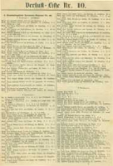 Militair-Wochenblatt Verlust Liste. 1870 Nr.10