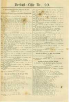 Militair-Wochenblatt Verlust Liste. 1870 Nr.20