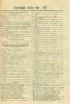 Militair-Wochenblatt Verlust Liste. 1870 Nr.27