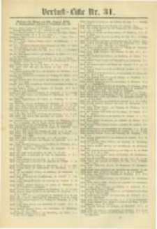 Militair-Wochenblatt Verlust Liste. 1870 Nr.31