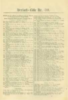 Militair-Wochenblatt Verlust Liste. 1870 Nr.39