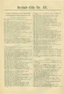 Militair-Wochenblatt Verlust Liste. 1870 Nr.43
