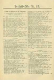 Militair-Wochenblatt Verlust Liste. 1870 Nr.43