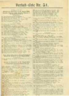 Militair-Wochenblatt Verlust Liste. 1870 Nr.51