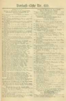 Militair-Wochenblatt Verlust Liste. 1870 Nr.60