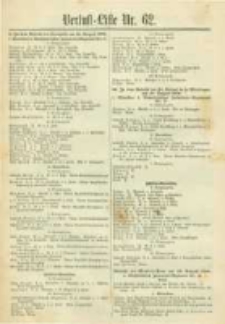 Militair-Wochenblatt Verlust Liste. 1870 Nr.62