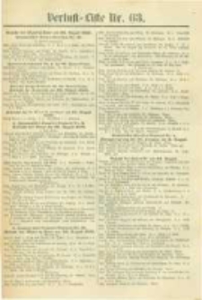 Militair-Wochenblatt Verlust Liste. 1870 Nr.63