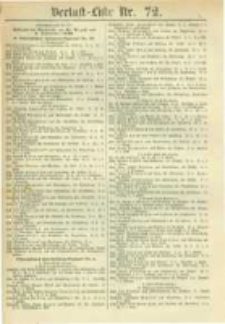 Militair-Wochenblatt Verlust Liste. 1870 Nr.72