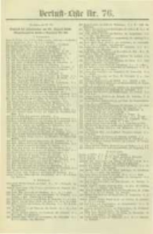 Militair-Wochenblatt Verlust Liste. 1870 Nr.76