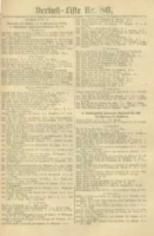 Militair-Wochenblatt Verlust Liste. 1870 Nr.86