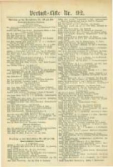 Militair-Wochenblatt Verlust Liste. 1870 Nr.92