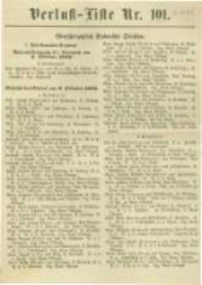 Militair-Wochenblatt Verlust Liste. 1870 Nr.101