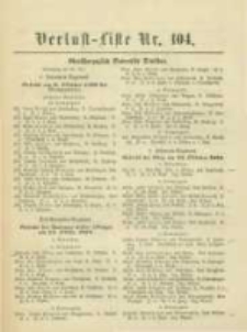Militair-Wochenblatt Verlust Liste. 1870 Nr.104