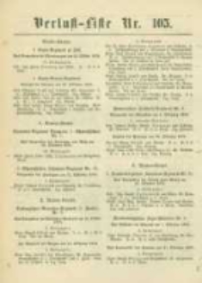 Militair-Wochenblatt Verlust Liste. 1870 Nr.105