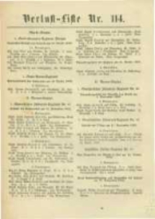 Militair-Wochenblatt Verlust Liste. 1870 Nr.114