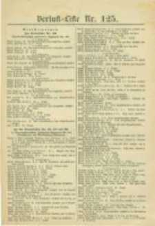 Militair-Wochenblatt Verlust Liste. 1870 Nr.125