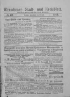 Wreschener Stadt und Kreisblatt: amtlicher Anzeiger f&uuml;r den Kreis Wreschen 1919.06.14 Nr69