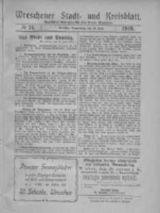 Wreschener Stadt und Kreisblatt: amtlicher Anzeiger für den Kreis Wreschen 1919.06.26 Nr74