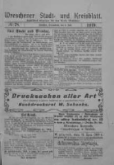 Wreschener Stadt und Kreisblatt: amtlicher Anzeiger f&uuml;r den Kreis Wreschen 1919.07.05 Nr78