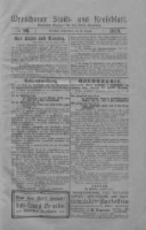 Wreschener Stadt und Kreisblatt: amtlicher Anzeiger für den Kreis Wreschen 1919.08.16 Nr96