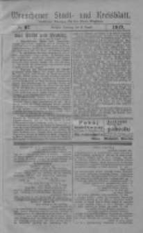Wreschener Stadt und Kreisblatt: amtlicher Anzeiger für den Kreis Wreschen 1919.08.19 Nr97