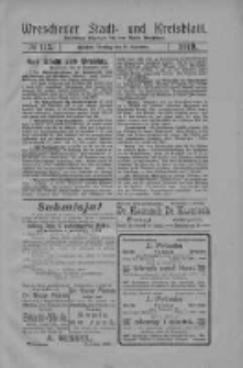 Wreschener Stadt und Kreisblatt: amtlicher Anzeiger für den Kreis Wreschen 1919.09.30 Nr115