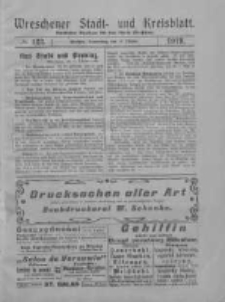 Wreschener Stadt und Kreisblatt: amtlicher Anzeiger f&uuml;r den Kreis Wreschen 1919.10.16 Nr122