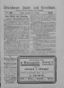 Wreschener Stadt und Kreisblatt: amtlicher Anzeiger f&uuml;r den Kreis Wreschen 1919.10.25 Nr126