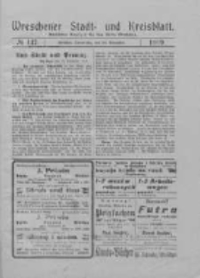 Wreschener Stadt und Kreisblatt: amtlicher Anzeiger f&uuml;r den Kreis Wreschen 1919.11.20 Nr137
