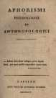 Aphorismi Physiologici Et Anthropologici