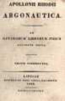 Apollonii Rhodii Argonautica. Ad optimorum librorum fidem accurate edita