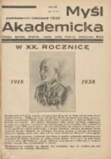Myśl Akademicka 1938 październik/listopad R.8 Nr10/11