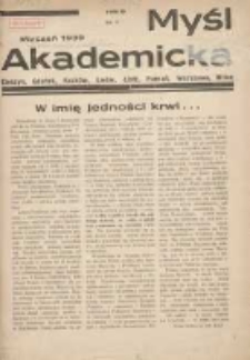 Myśl Akademicka 1939 styczeń R.9 Nr1