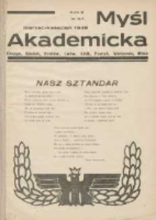Myśl Akademicka 1939 marzec/kwiecień R.9 Nr3/4