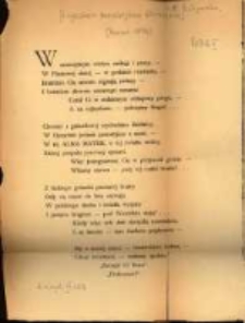 Wiersz pożegnalny prof. drowi B. Wicherkiewiczowi