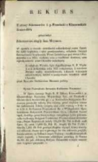 Rekurs ze strony sukcesorów ś.p. Franciszki z Kluszewskich Kraiewskiej przeciwko sukcessorom niegdy Jana Meyznera